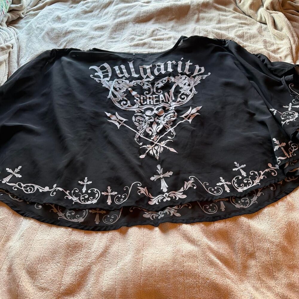 Dolls Kill Vulgarity Flock Poncho Size S